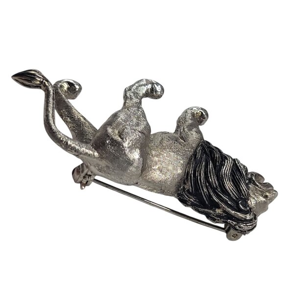 Vtg Signed Polcini Lion Brooch Pin Silver-Tone Figural Animal Leo Jungle King - Picture 8 of 10